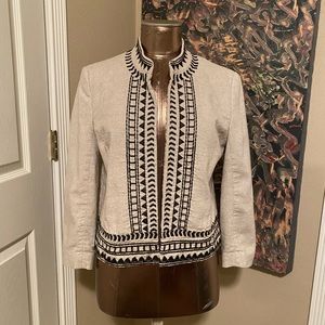Ann Taylor Cream Linen Jacket Size 8